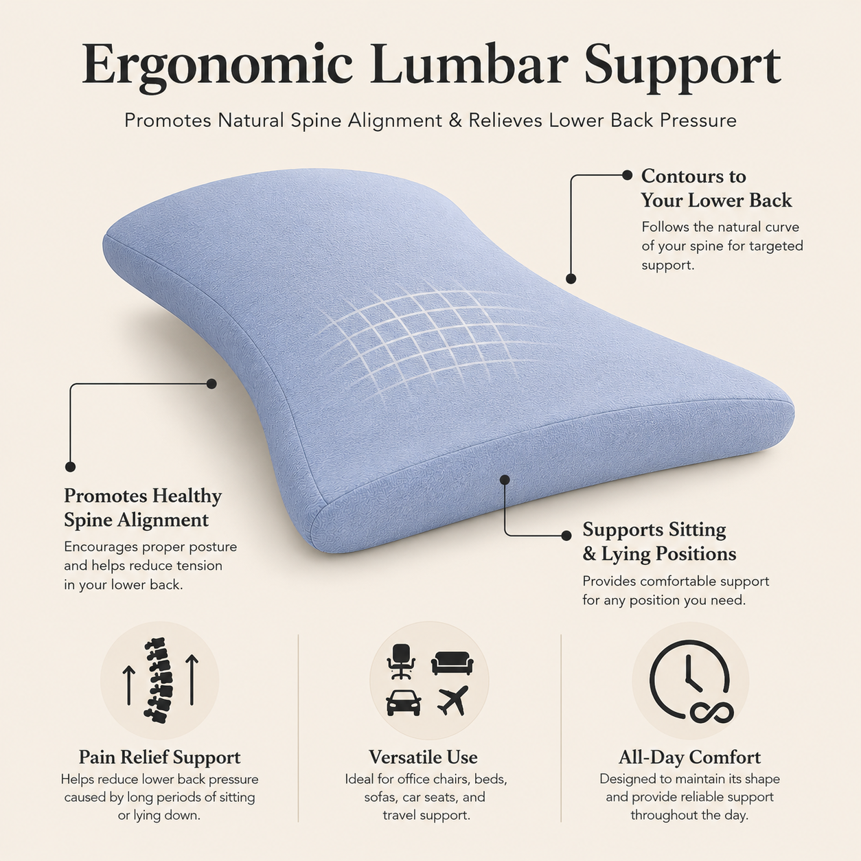 Restora Ergonomic Lumbar Pillow